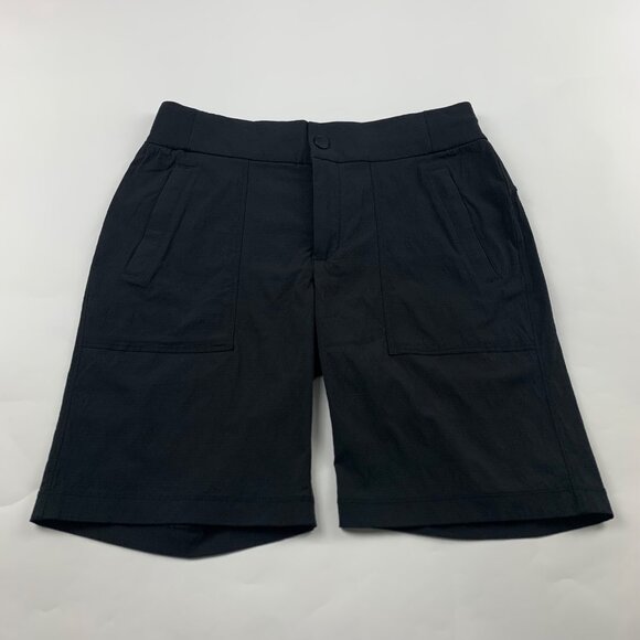 Athleta Black Quick Dry Nylon Bermuda Shorts 4 - Picture 1 of 6